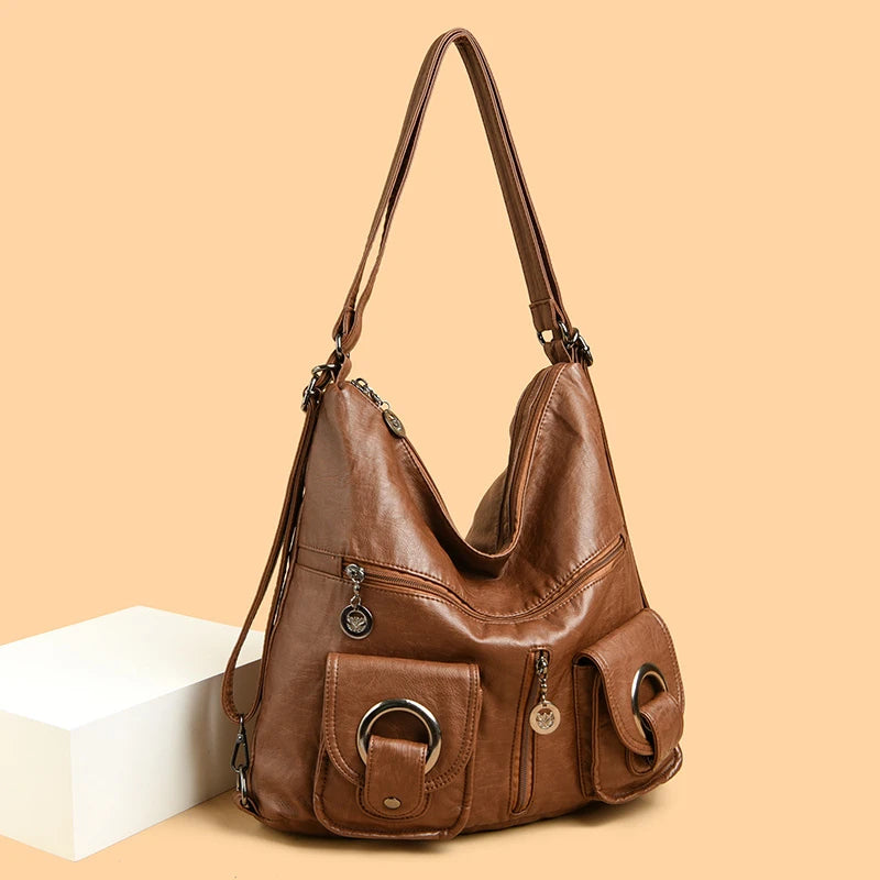 Designer Ladies Large Shoulder Crossbody Handbag Sac for Female Patchwork Soft Leather Luxury Handbags Women New Casual Tote Bag