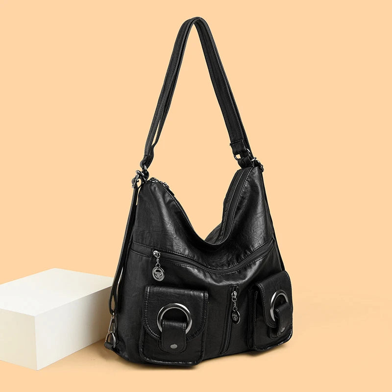 Designer Ladies Large Shoulder Crossbody Handbag Sac for Female Patchwork Soft Leather Luxury Handbags Women New Casual Tote Bag