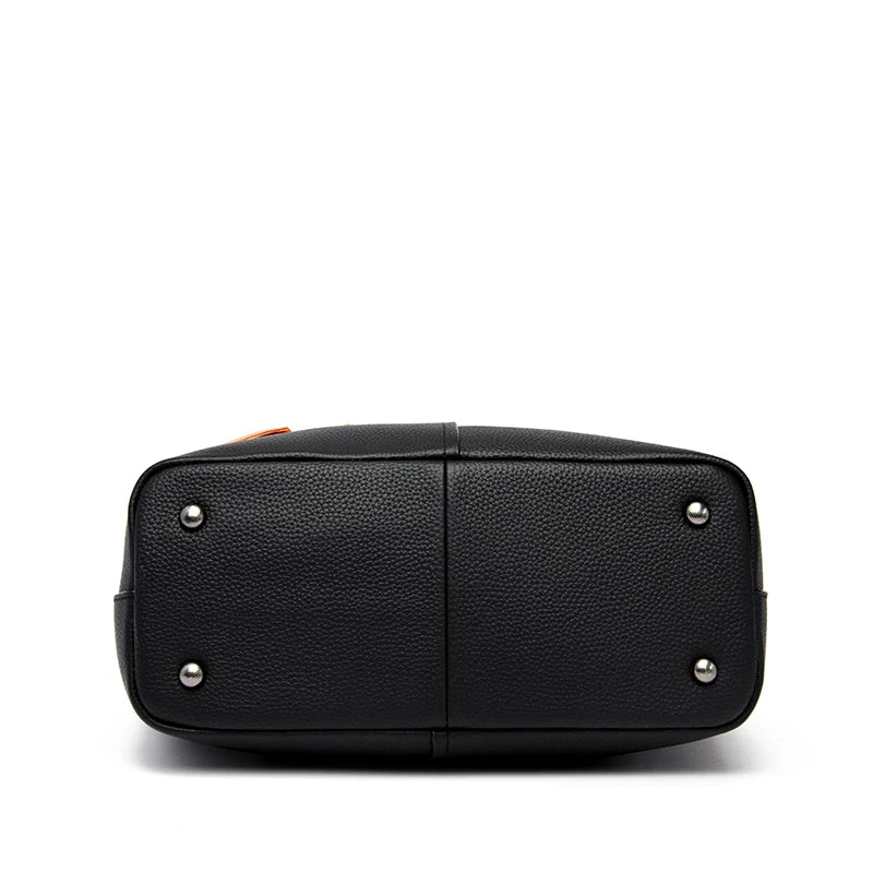 Designer Large Capacity Cowhide Women's Bag Tote Bag Luxury Genuine Leather Women Shoulder Messenger Bags Ribbon Female Handbags
