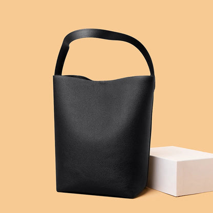 Designer Large Capacity Soft Genuine Leather Bucket Bag Handbags For Women 2023 Fashion Shoulder Crossbody Bags Female Tote Sac