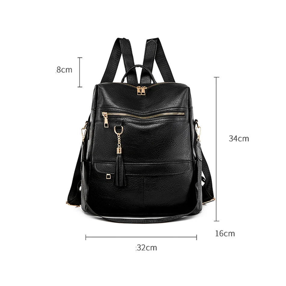 Designer Pu Leather Women Backpacks Female Travel Bags Ladies Bagpack Mochilas Large Capacity School Bags for Teenage Girls Sac
