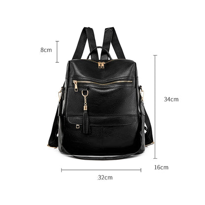 Designer Pu Leather Women Backpacks Female Travel Bags Ladies Bagpack Mochilas Large Capacity School Bags for Teenage Girls Sac