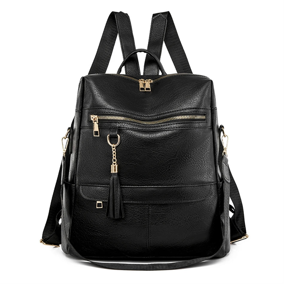 Designer Pu Leather Women Backpacks Female Travel Bags Ladies Bagpack Mochilas Large Capacity School Bags for Teenage Girls Sac