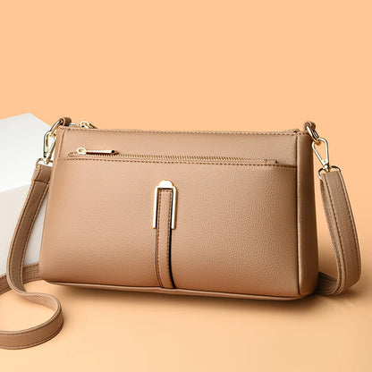 Designer Soft Leather Shoulder Crossbody Bags for Women High Quality Casual Handbags Purses Elegant Ladies Messenger Bags Sac