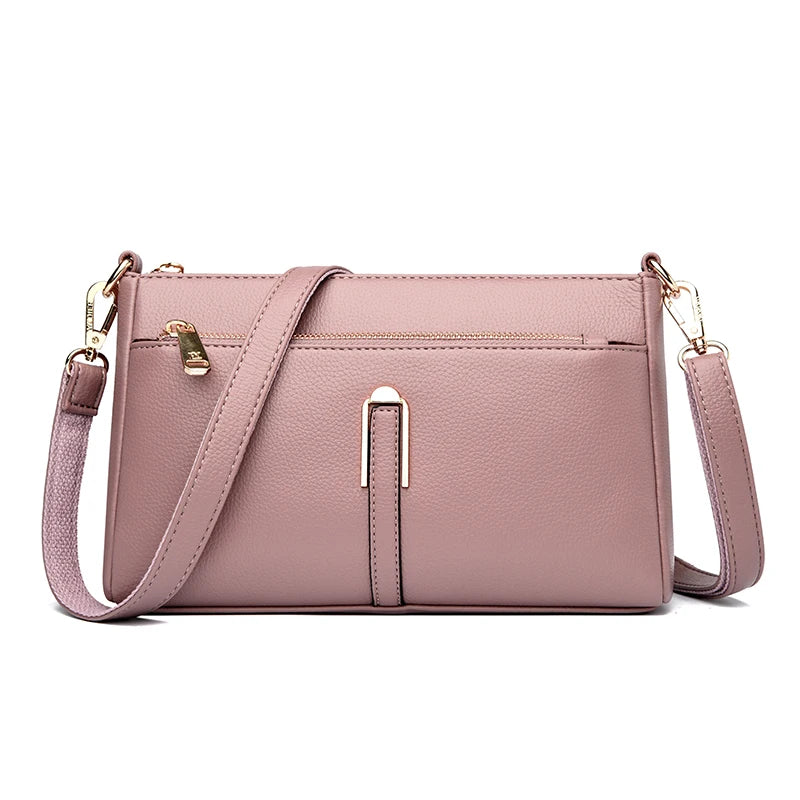 Designer Soft Leather Shoulder Crossbody Bags for Women High Quality Casual Handbags Purses Elegant Ladies Messenger Bags Sac