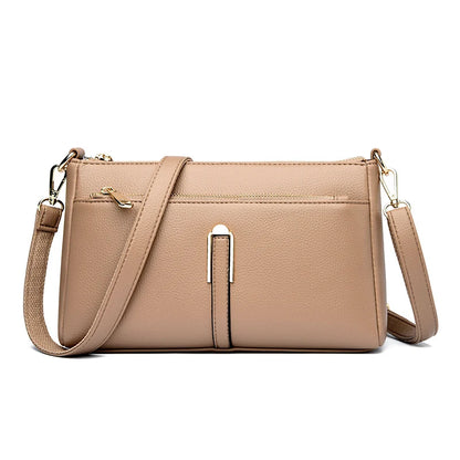 Designer Soft Leather Shoulder Crossbody Bags for Women High Quality Casual Handbags Purses Elegant Ladies Messenger Bags Sac