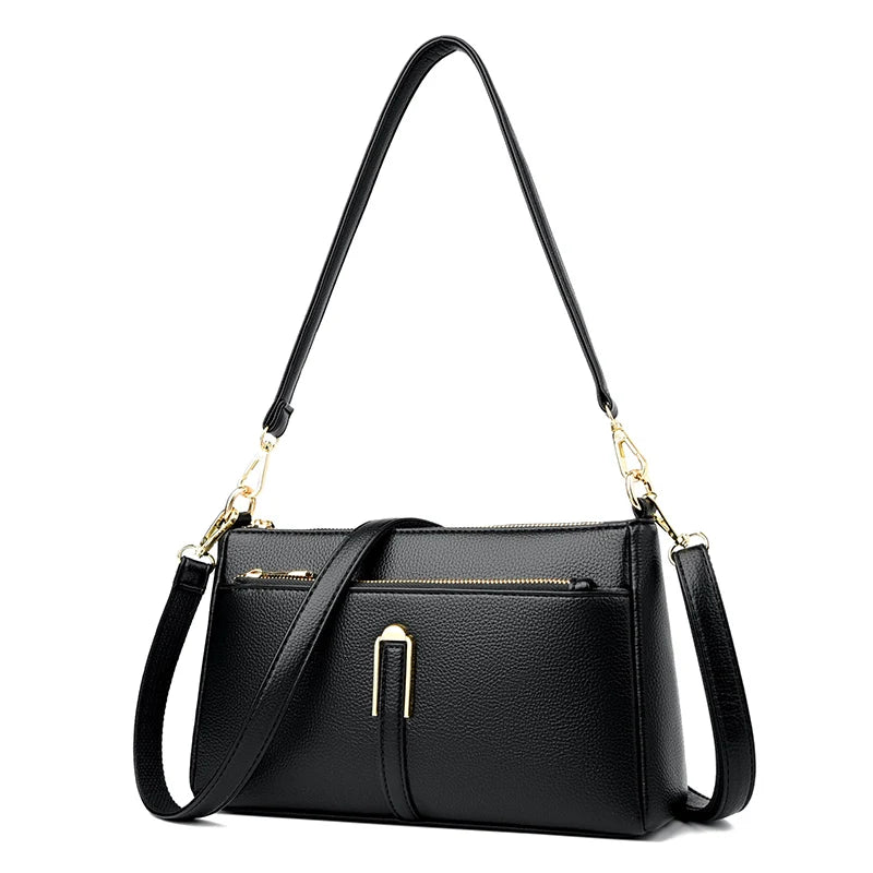 Designer Soft Leather Shoulder Crossbody Bags for Women High Quality Casual Handbags Purses Elegant Ladies Messenger Bags Sac