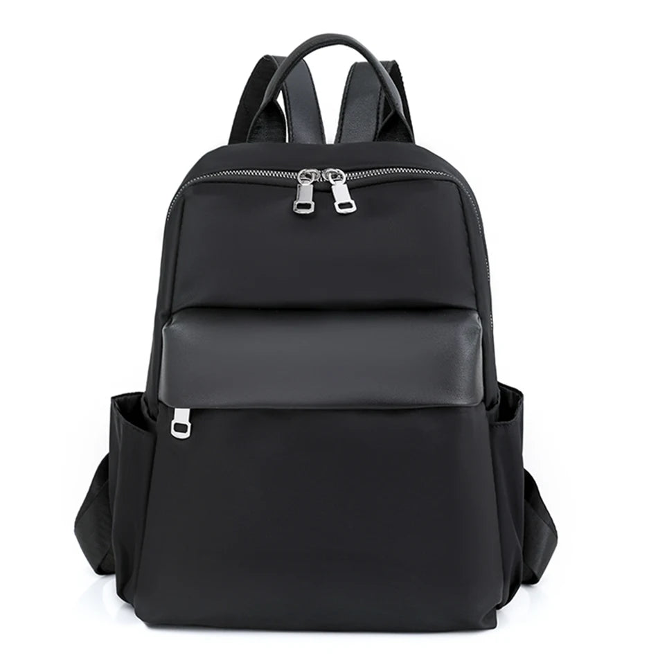 Designer Solid Color Backpacks Ladies Nylon Leisure Bagpack  School Backpack for College Students Large Capacity Simple Backpack