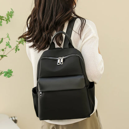 Designer Solid Color Backpacks Ladies Nylon Leisure Bagpack  School Backpack for College Students Large Capacity Simple Backpack