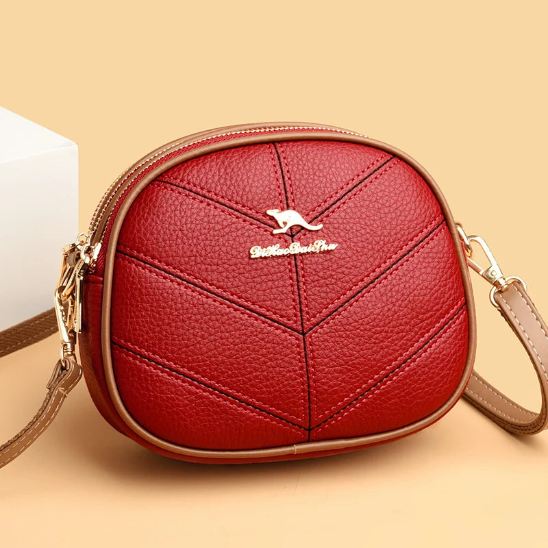 Designer Solid Color Leather Ladies Crossbody Shoulder Bags High Quality Handbag Women Bag 2023 Luxury Female Messenger Tote Sac
