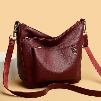 Designer Solid Genuine Leather 3 Layers Large Capacity Women Shoulder Crossbody Bags Luxury Handbags Women's bag Female Tote Sac