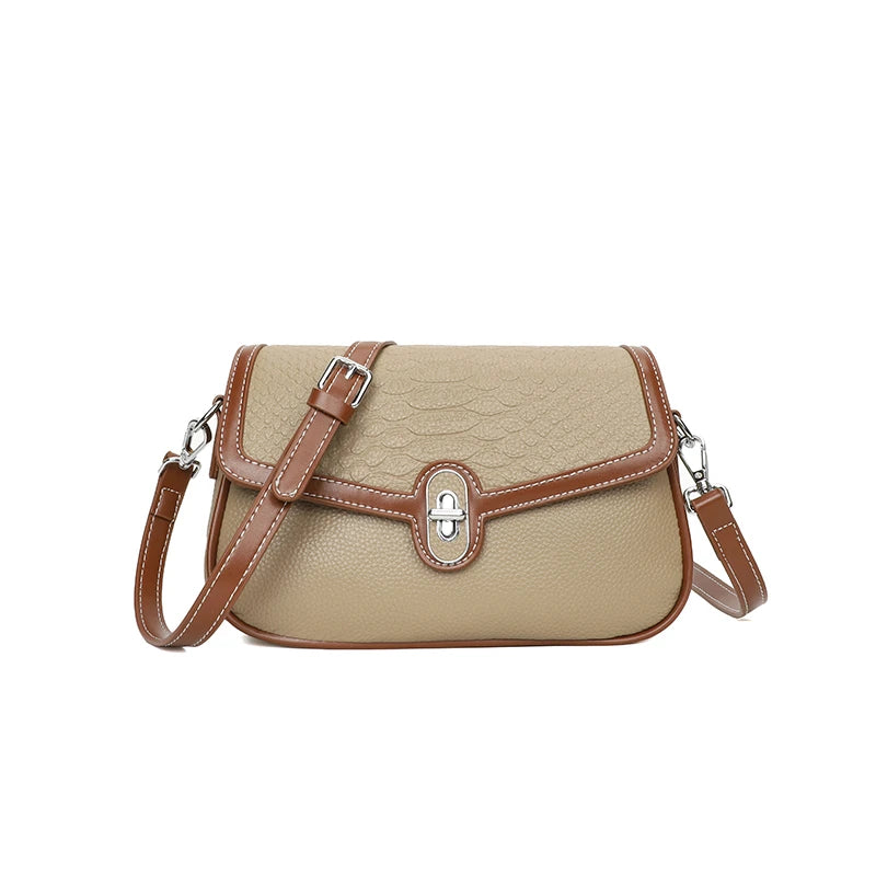 Designer Solid Genuine Leather Shoulder Crossbody Bag for Women 2023 Cow Leather Solid Female Messenger Tote Sac Luxury Handbags