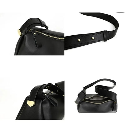 Designer Solid Genuine Leather Small Handbag Female Messenger Tote Sac High Quality Cow Leather Shoulder Crossbody Bag for Women