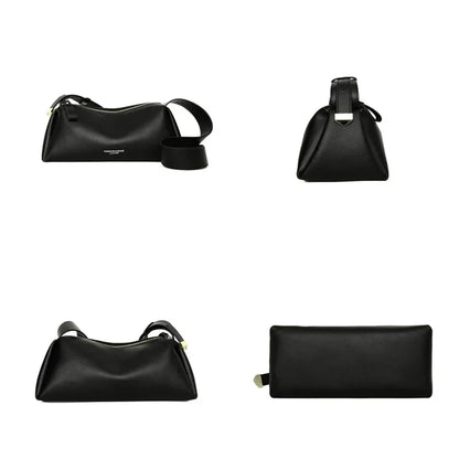 Designer Solid Genuine Leather Small Handbag Female Messenger Tote Sac High Quality Cow Leather Shoulder Crossbody Bag for Women