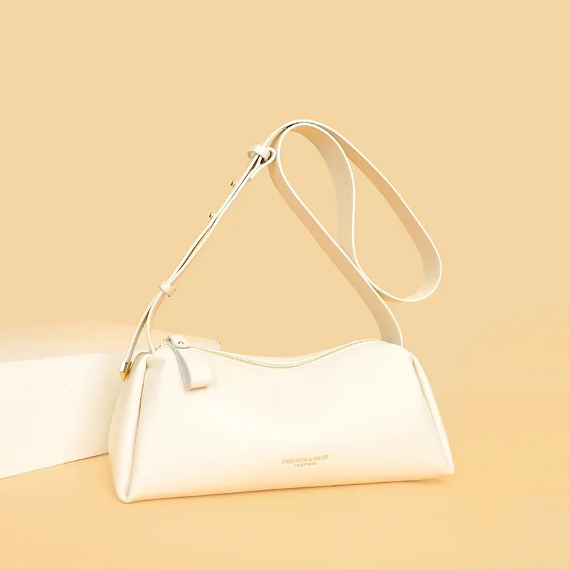 Designer Solid Genuine Leather Small Handbag Female Messenger Tote Sac High Quality Cow Leather Shoulder Crossbody Bag for Women