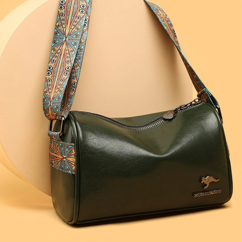 Designer Solid Genuine Leather Small Handbag Female Messenger Tote Sac High Quality Cow Leather Shoulder Crossbody Bag for Women