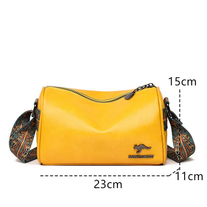 Designer Solid Genuine Leather Small Handbag Female Messenger Tote Sac High Quality Cow Leather Shoulder Crossbody Bag for Women
