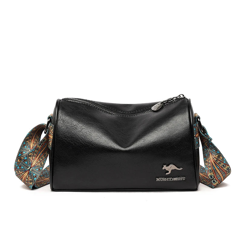 Designer Solid Genuine Leather Small Handbag Female Messenger Tote Sac High Quality Cow Leather Shoulder Crossbody Bag for Women