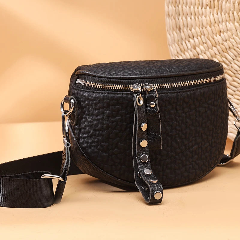 Designer Stone Pattern Genuine Leather Women's Shoulder Crossbody Bag Luxury Cow Leather Female Handbag Women Messenger Tote Sac