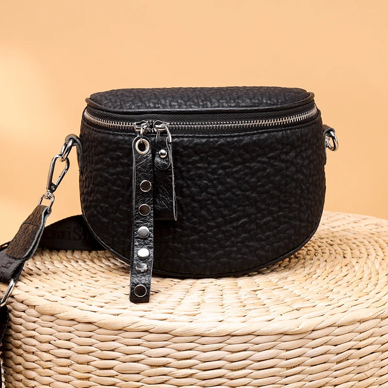 Designer Stone Pattern Genuine Leather Women's Shoulder Crossbody Bag Luxury Cow Leather Female Handbag Women Messenger Tote Sac