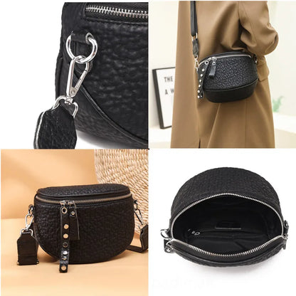 Designer Stone Pattern Genuine Leather Women's Shoulder Crossbody Bag Luxury Cow Leather Female Handbag Women Messenger Tote Sac