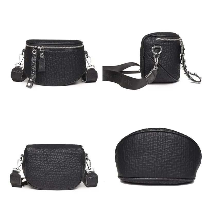 Designer Stone Pattern Genuine Leather Women's Shoulder Crossbody Bag Luxury Cow Leather Female Handbag Women Messenger Tote Sac
