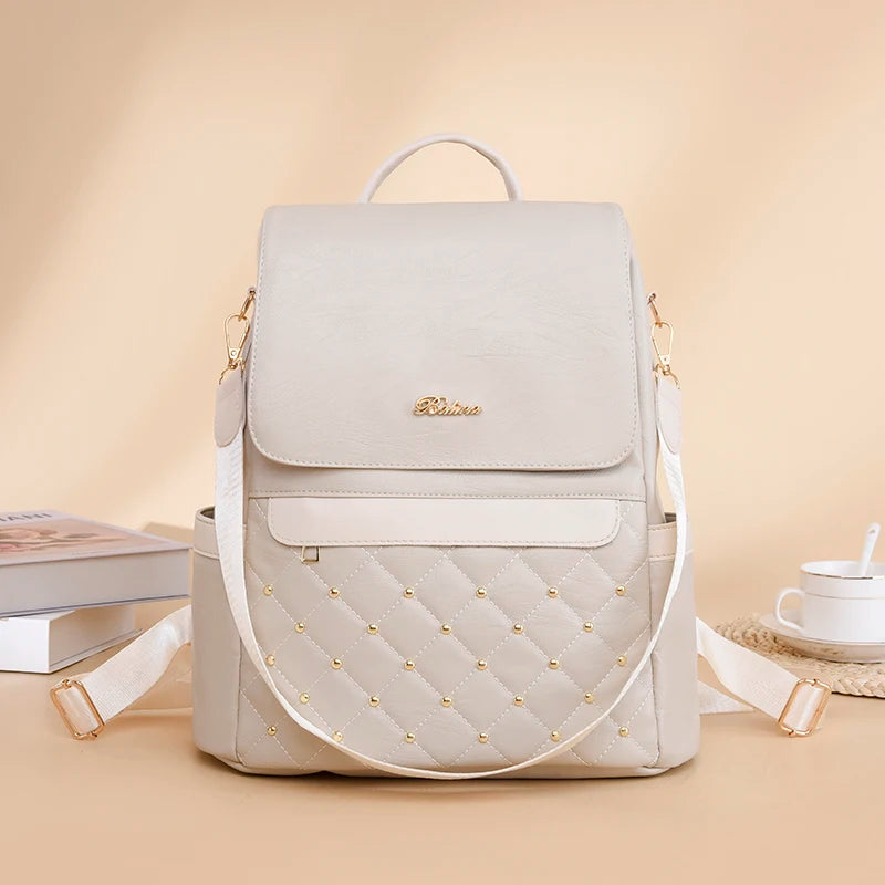 Designer Women Backpack Large Capacity Casual Travel Bagpack Simple Solid Color Shoulder Bag Multifunctional Nylon Racksack