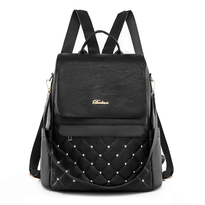 Designer Women Backpack Large Capacity Casual Travel Bagpack Simple Solid Color Shoulder Bag Multifunctional Nylon Racksack