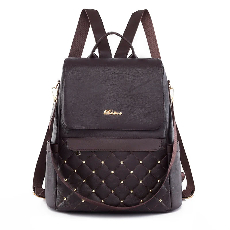 Designer Women Backpack Large Capacity Casual Travel Bagpack Simple Solid Color Shoulder Bag Multifunctional Nylon Racksack
