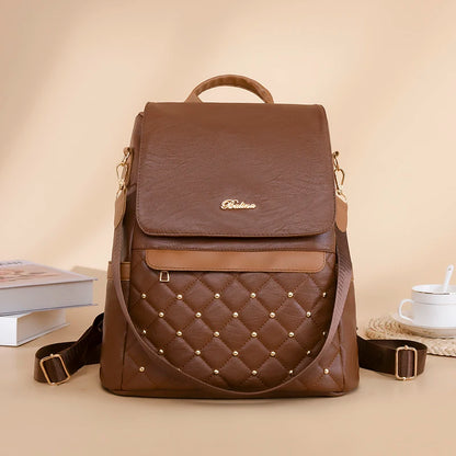 Designer Women Backpack Large Capacity Casual Travel Bagpack Simple Solid Color Shoulder Bag Multifunctional Nylon Racksack