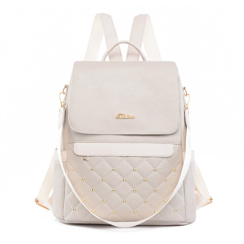 Designer Women Backpack Large Capacity Casual Travel Bagpack Simple Solid Color Shoulder Bag Multifunctional Nylon Racksack