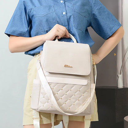 Designer Women Backpack Large Capacity Casual Travel Bagpack Simple Solid Color Shoulder Bag Multifunctional Nylon Racksack