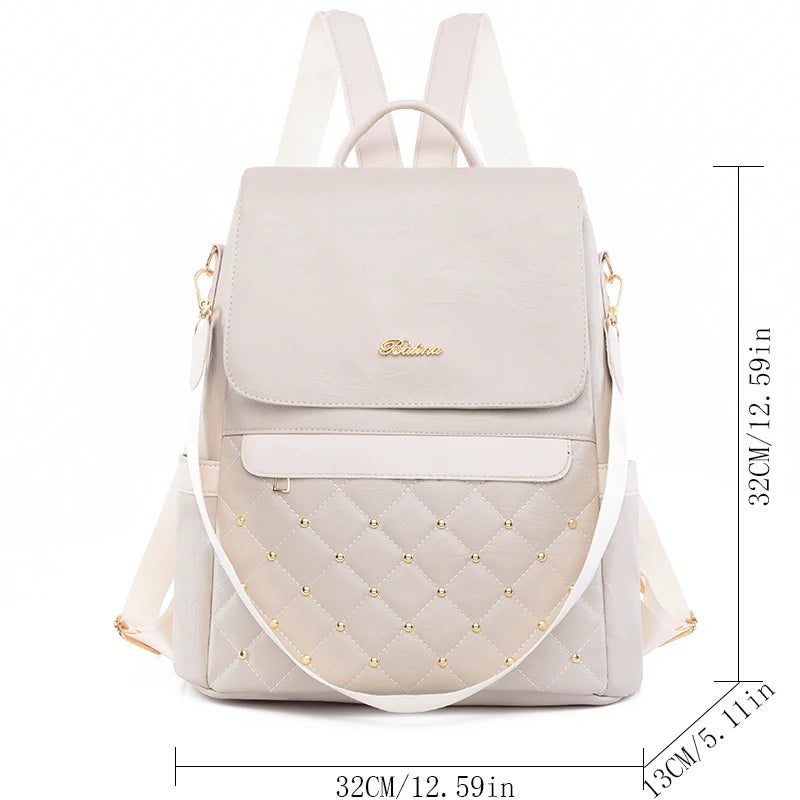 Designer Women Backpack Large Capacity Casual Travel Bagpack Simple Solid Color Shoulder Bag Multifunctional Nylon Racksack