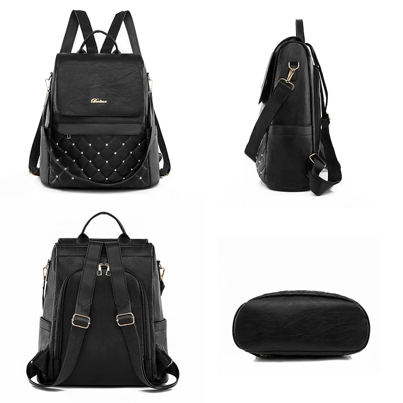 Designer Women Backpack Large Capacity Casual Travel Bagpack Simple Solid Color Shoulder Bag Multifunctional Nylon Racksack