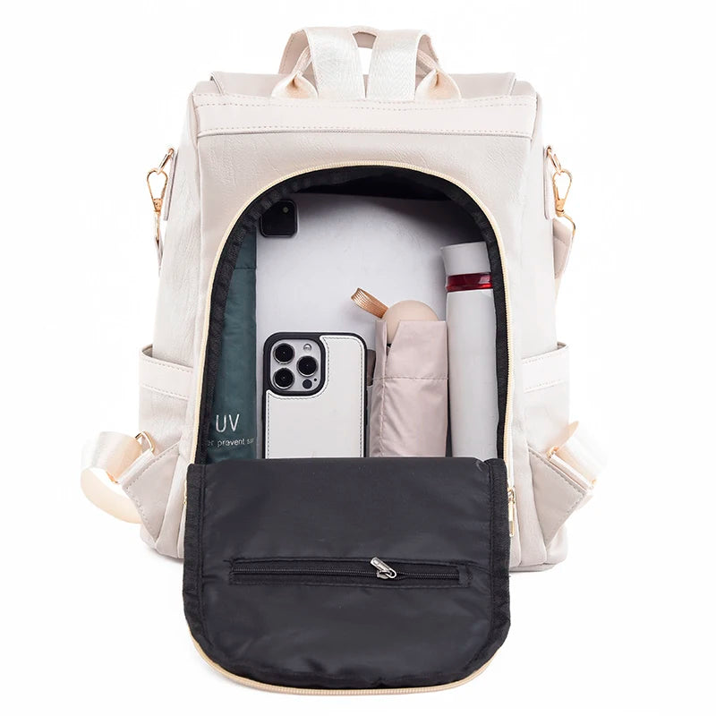 Designer Women Backpack Large Capacity Casual Travel Bagpack Simple Solid Color Shoulder Bag Multifunctional Nylon Racksack