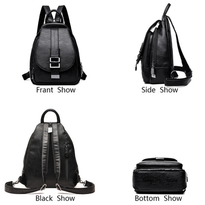 Designer Women Soft Leather Backpack Purse Female Shoulder Bag Travel Ladies Bagpack Mochilas School Bags For Teenage Girls