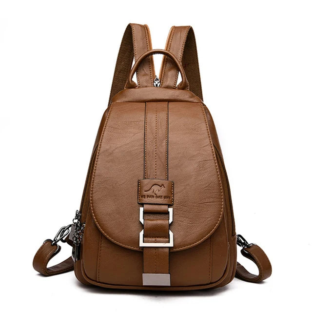 Designer Women Soft Leather Backpack Purse Female Shoulder Bag Travel Ladies Bagpack Mochilas School Bags For Teenage Girls