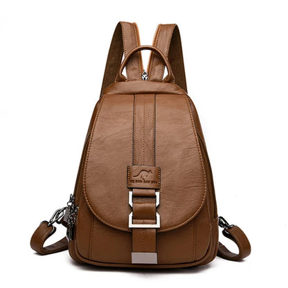 Designer Women Soft Leather Backpack Purse Female Shoulder Bag Travel Ladies Bagpack Mochilas School Bags For Teenage Girls
