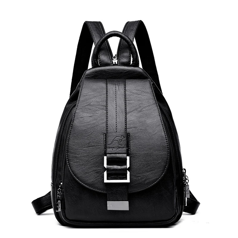 Designer Women Soft Leather Backpack Purse Female Shoulder Bag Travel Ladies Bagpack Mochilas School Bags For Teenage Girls