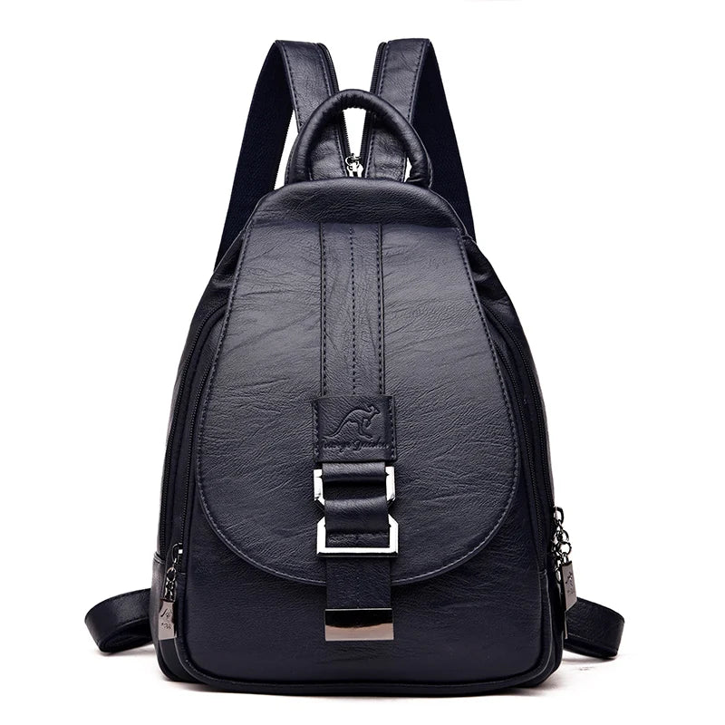 Designer Women Soft Leather Backpack Purse Female Shoulder Bag Travel Ladies Bagpack Mochilas School Bags For Teenage Girls
