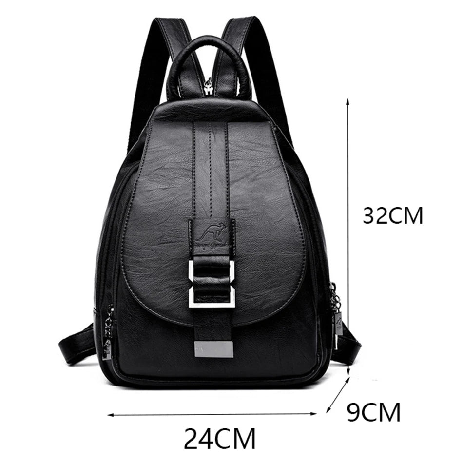 Designer Women Soft Leather Backpack Purse Female Shoulder Bag Travel Ladies Bagpack Mochilas School Bags For Teenage Girls