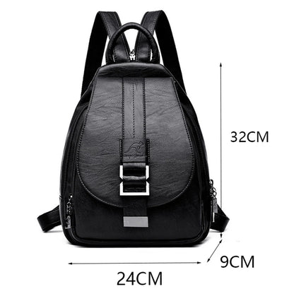 Designer Women Soft Leather Backpack Purse Female Shoulder Bag Travel Ladies Bagpack Mochilas School Bags For Teenage Girls
