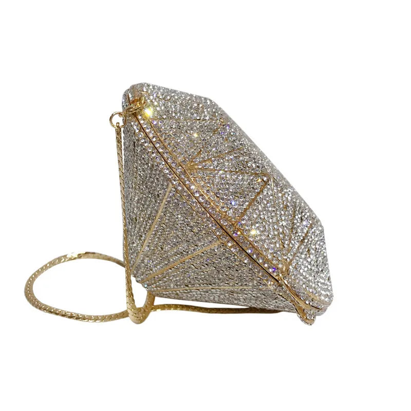 Designer cone Colorful Crystal bags Geometric Fashion Luxury Brand Clutch Bags Women Party Evening Bags Purse Handbags