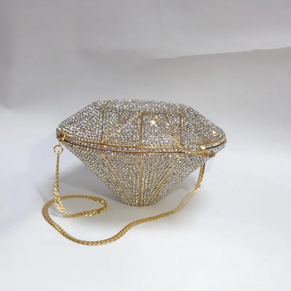 Designer cone Colorful Crystal bags Geometric Fashion Luxury Brand Clutch Bags Women Party Evening Bags Purse Handbags