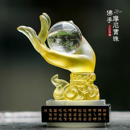 Desktop decoration crafts Coloured glaze Good wishes beads Mani beads Buddha's Hand lucky ornament