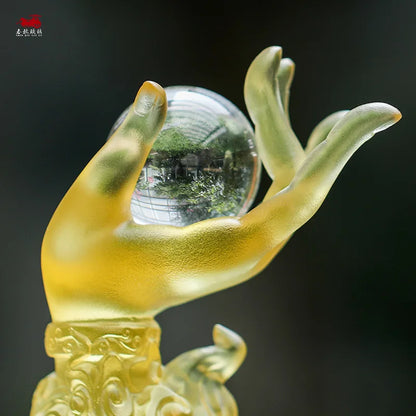 Desktop decoration crafts Coloured glaze Good wishes beads Mani beads Buddha's Hand lucky ornament