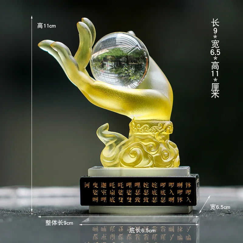 Desktop decoration crafts Coloured glaze Good wishes beads Mani beads Buddha's Hand lucky ornament