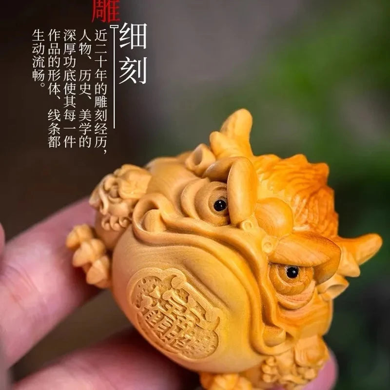 Devil Satan Buddha Deity Head Carved Solid Wood Man Gift  Carved Statue Yellow Origin Wooden Statue
