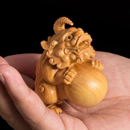 Devil Satan Buddha Deity Head Carved Solid Wood Man Gift  Carved Statue Yellow Origin Wooden Statue