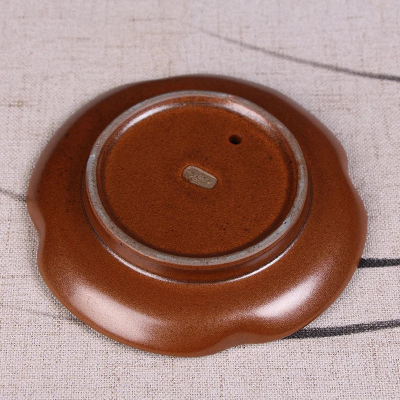 Deyuanchang Purple Clay Pot Mat Tea Pot Base Japanese Dry Pour Tea Tray Tea Table Ceramic Saucer Kung Fu Tea Utensils Pot Tray